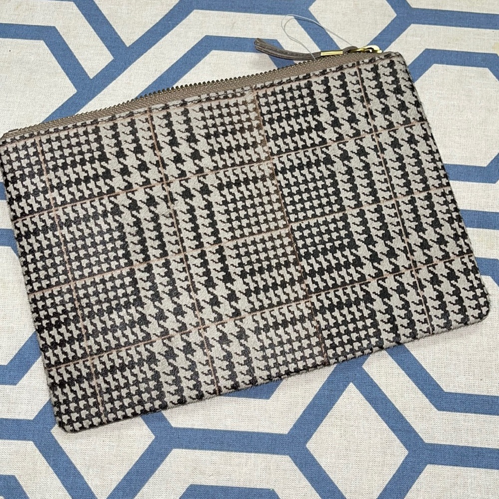 Hair calf wallet clutch